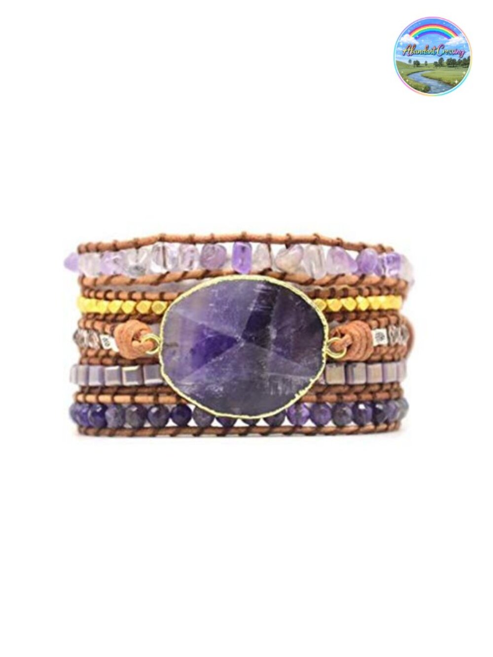 Handmade Wrap Crystal Stone Bracelet Adjustable Boho Gift